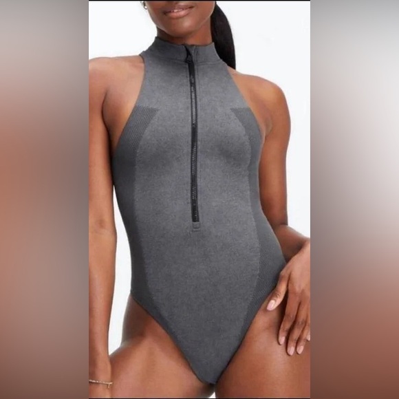 Grey Bodysuit-Fabletics front zip - Picture 1 of 4